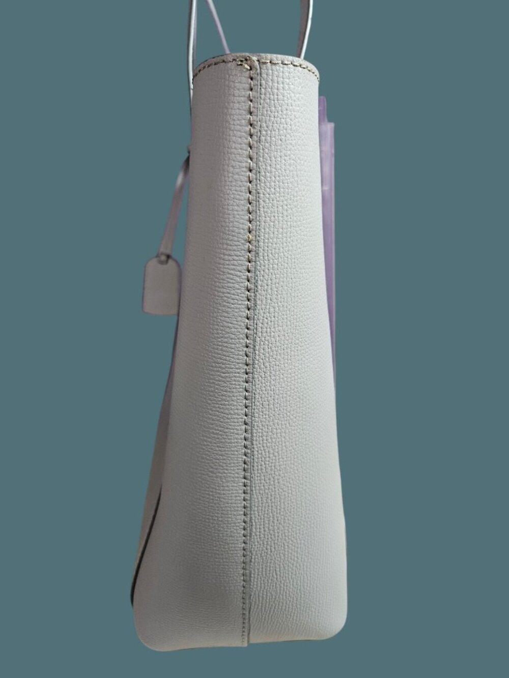 Kate Spade Cara Leather Gray Large Minimalist Zip Shoulder Tote Bag - Picture 4 of 16
